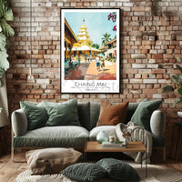 Chiang Mai Temple Scene Cultural Heritage Poster PosterGoat