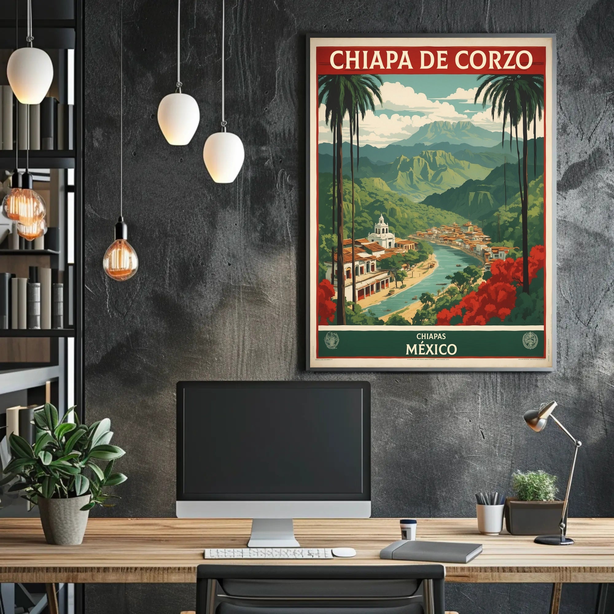 Chiapa de Corzo Scenic Travel Poster PosterGoat