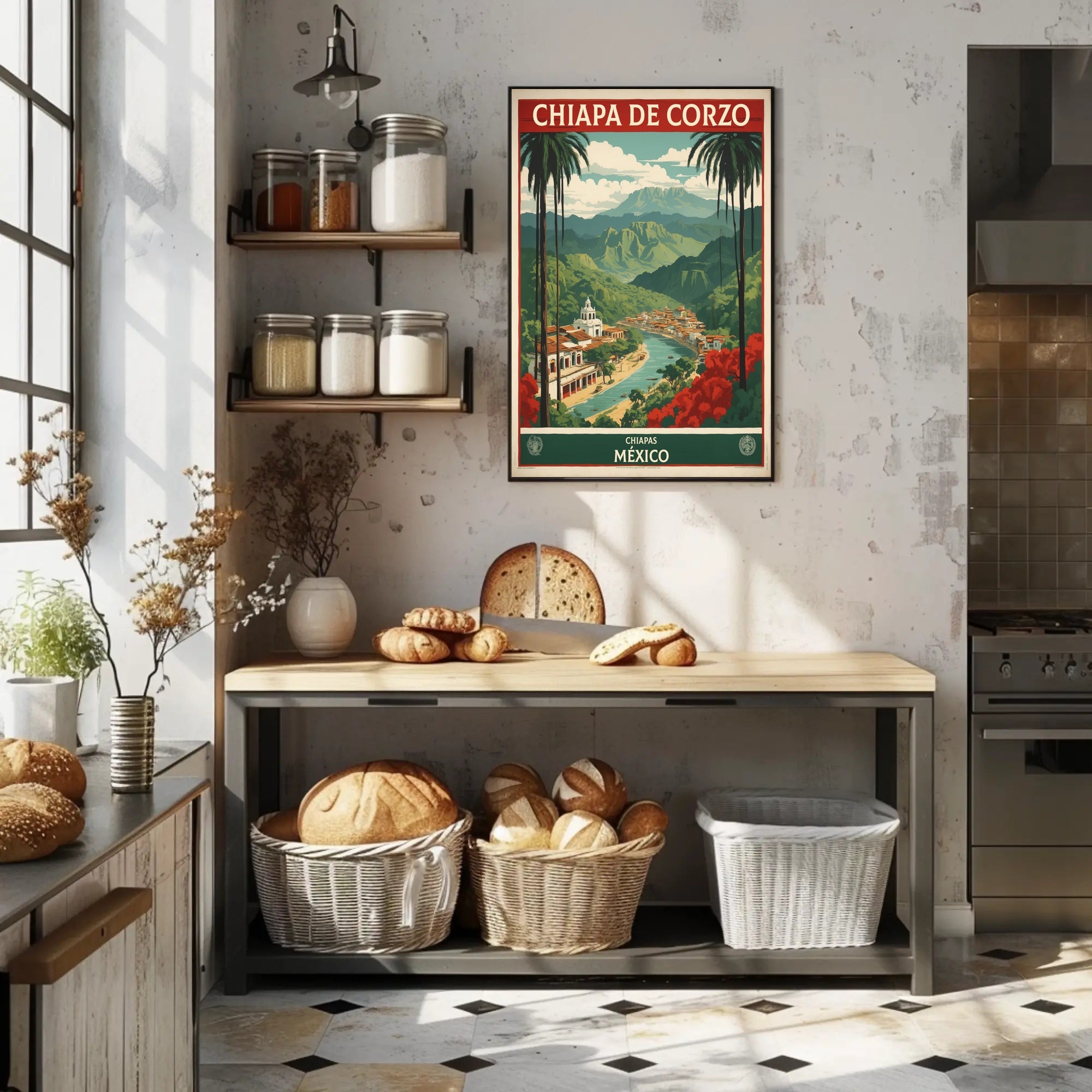 Chiapa de Corzo Scenic Travel Poster PosterGoat