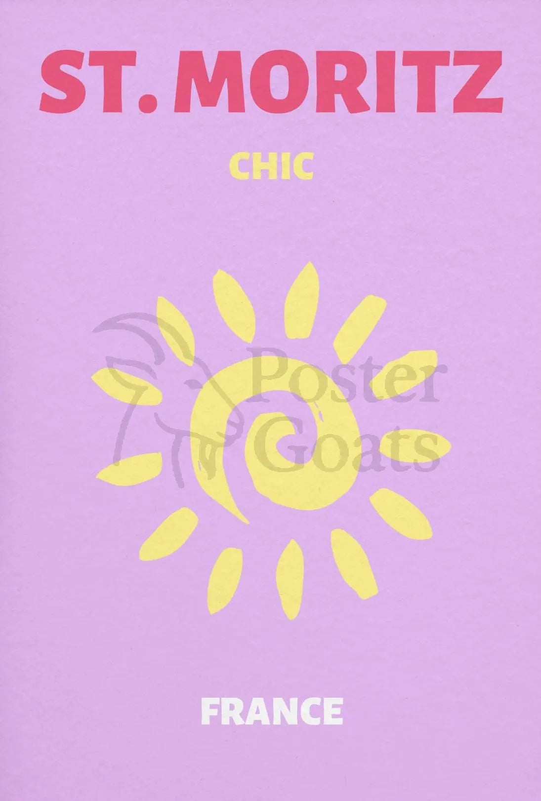 Chic St. Moritz Sun Adventure Travel Poster PosterGoat