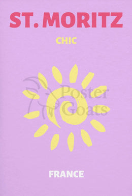 Chic St. Moritz Sun Adventure Travel Poster PosterGoat