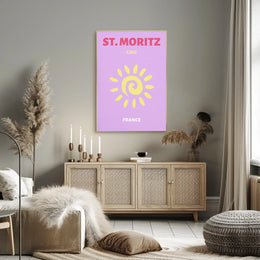 Chic St. Moritz Sun Adventure Travel Poster PosterGoat