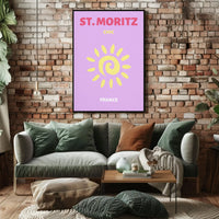 Chic St. Moritz Sun Adventure Travel Poster PosterGoat