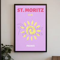 Chic St. Moritz Sun Adventure Travel Poster PosterGoat