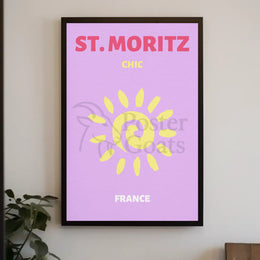 Chic St. Moritz Sun Adventure Travel Poster PosterGoat