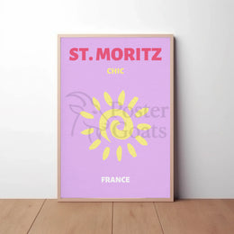 Chic St. Moritz Sun Adventure Travel Poster PosterGoat