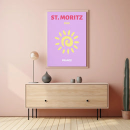 Chic St. Moritz Sun Adventure Travel Poster PosterGoat