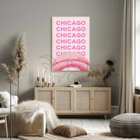 Chicago Cityscape Celebration Travel Poster PosterGoat