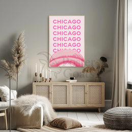 Chicago Cityscape Celebration Travel Poster PosterGoat