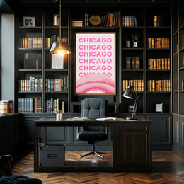 Chicago Cityscape Celebration Travel Poster PosterGoat