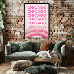 Chicago Cityscape Celebration Travel Poster PosterGoat