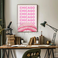 Chicago Cityscape Celebration Travel Poster PosterGoat