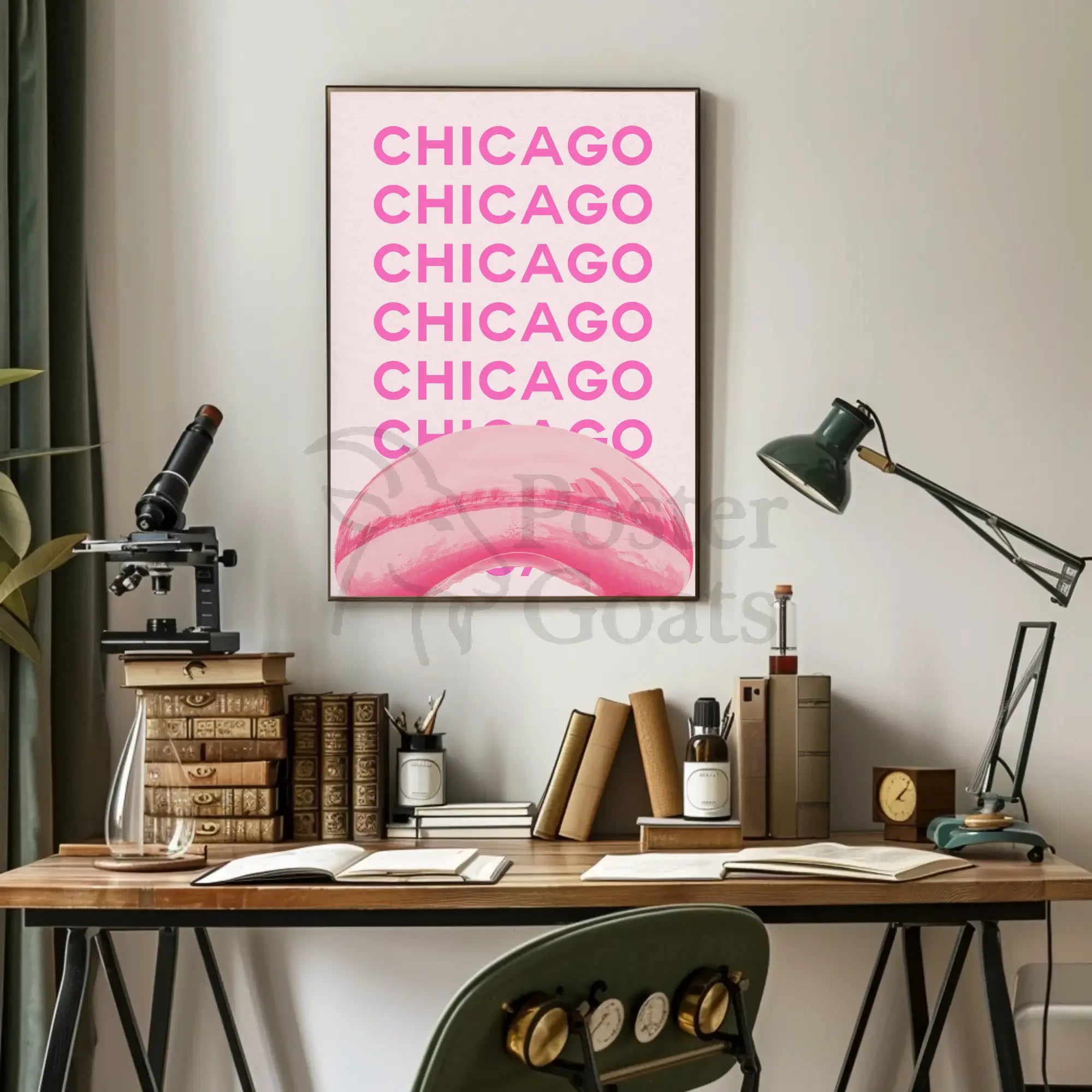 Chicago Cityscape Celebration Travel Poster PosterGoat