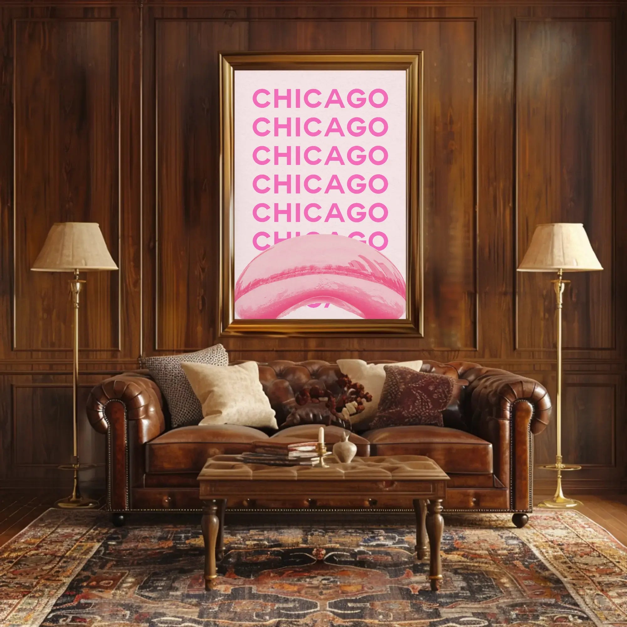 Chicago Cityscape Celebration Travel Poster PosterGoat