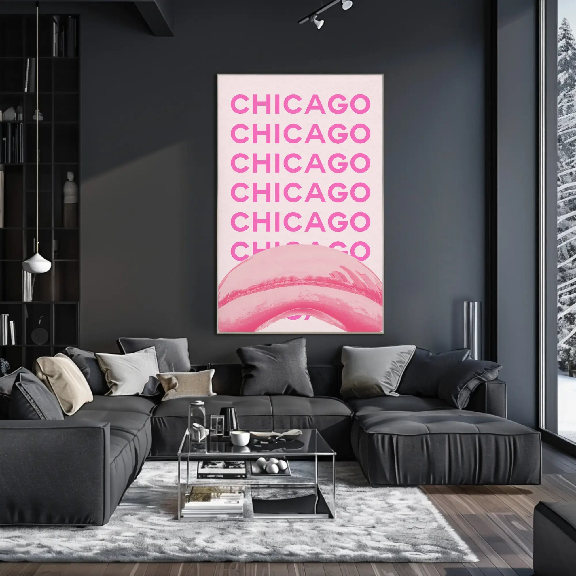 Chicago Cityscape Celebration Travel Poster PosterGoat