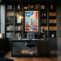 Chicago River Cityscape: Modern Urban or Cityscape Poster PosterGoat