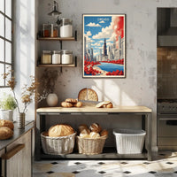 Chicago River Cityscape: Modern Urban or Cityscape Poster PosterGoat