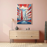Chicago Skyline Celebration in a Vibrant Urban Cityscape Poster PosterGoat