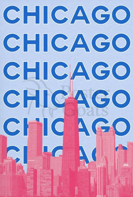 Chicago Skyline Pop Art Travel Poster PosterGoat