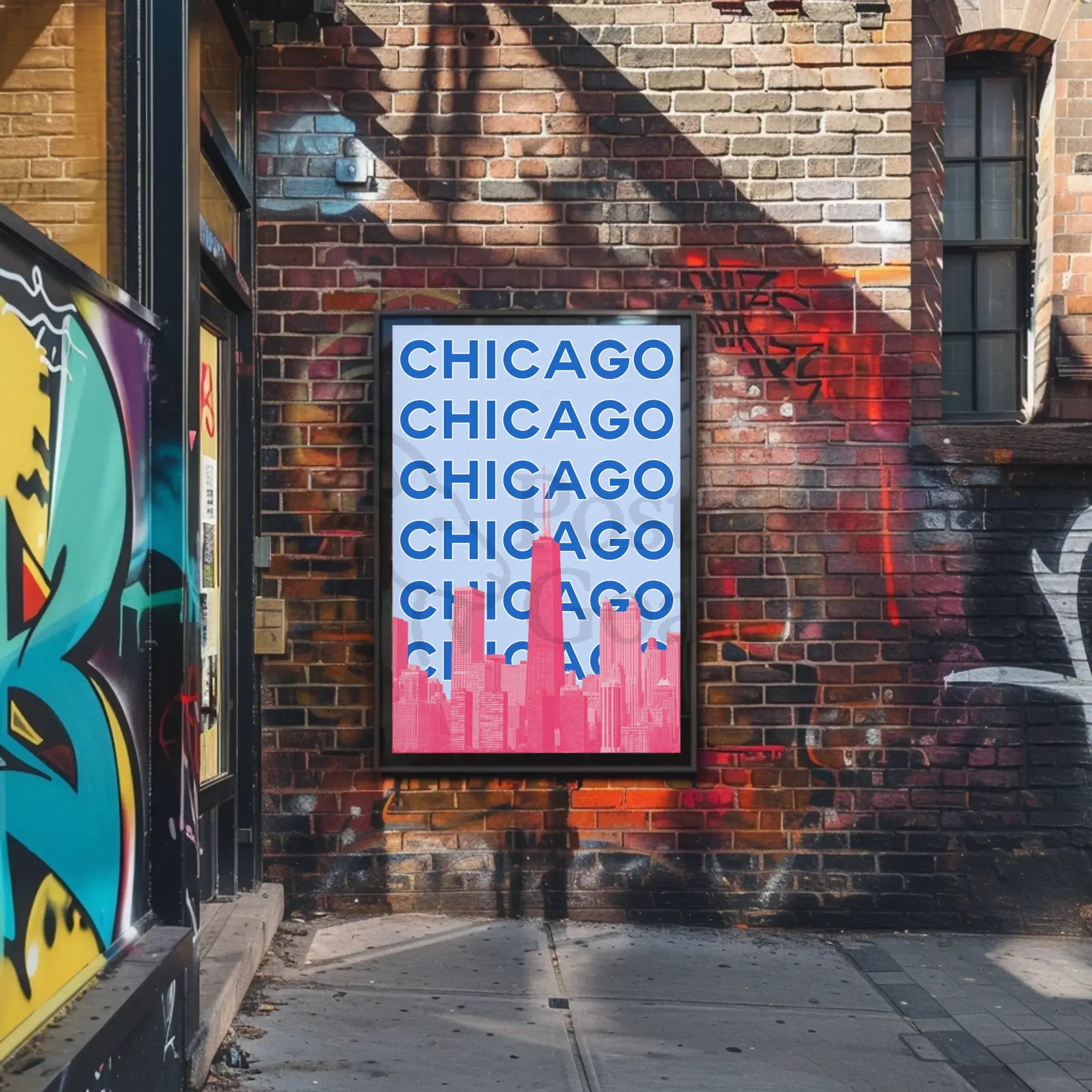 Chicago Skyline Pop Art Travel Poster PosterGoat
