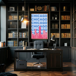 Chicago Skyline Pop Art Travel Poster PosterGoat