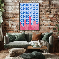 Chicago Skyline Pop Art Travel Poster PosterGoat