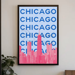Chicago Skyline Pop Art Travel Poster PosterGoat
