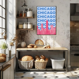 Chicago Skyline Pop Art Travel Poster PosterGoat
