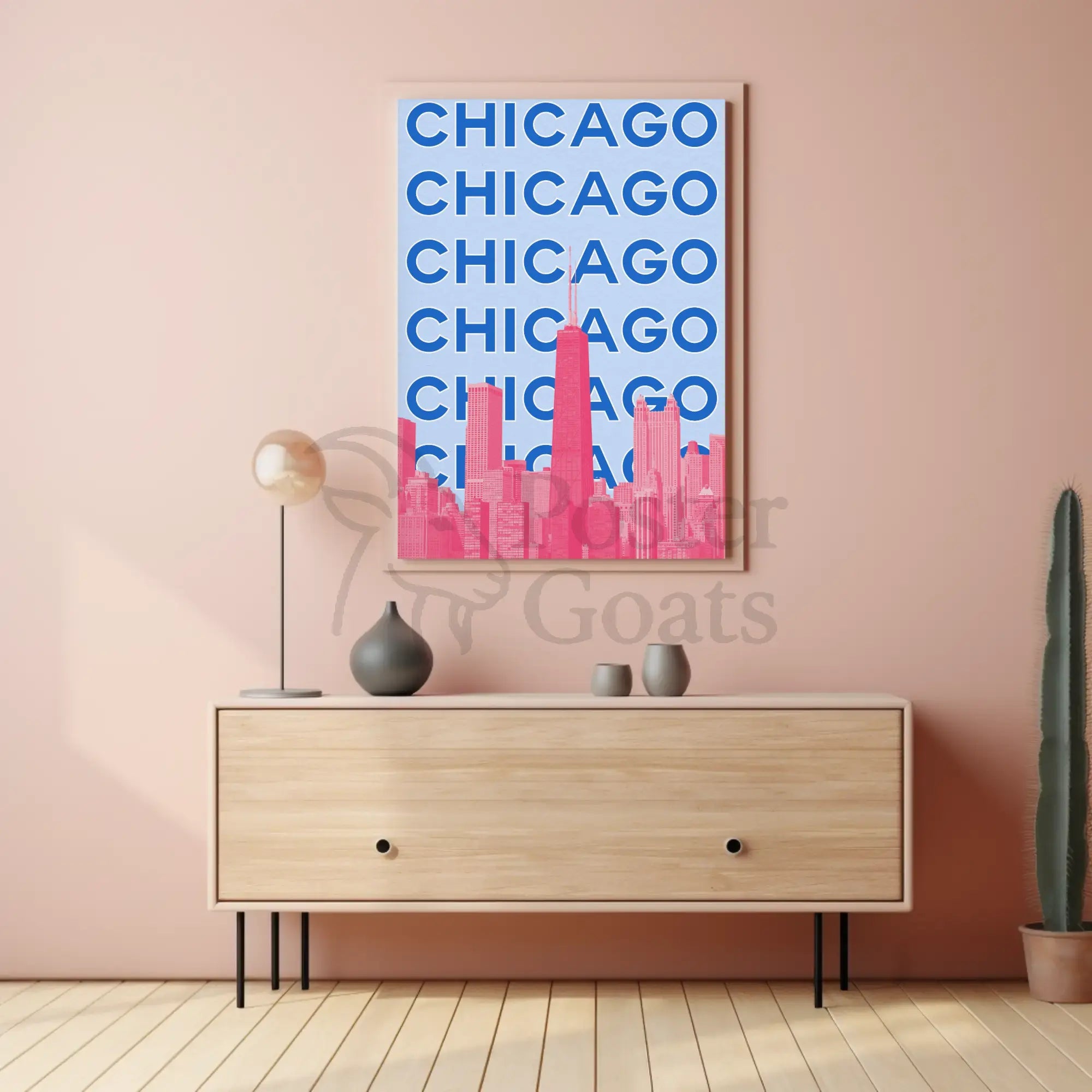 Chicago Skyline Pop Art Travel Poster PosterGoat
