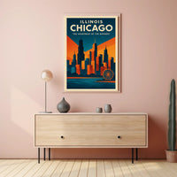 Chicago The Heartbeat of the Midwest Poster PosterGoat