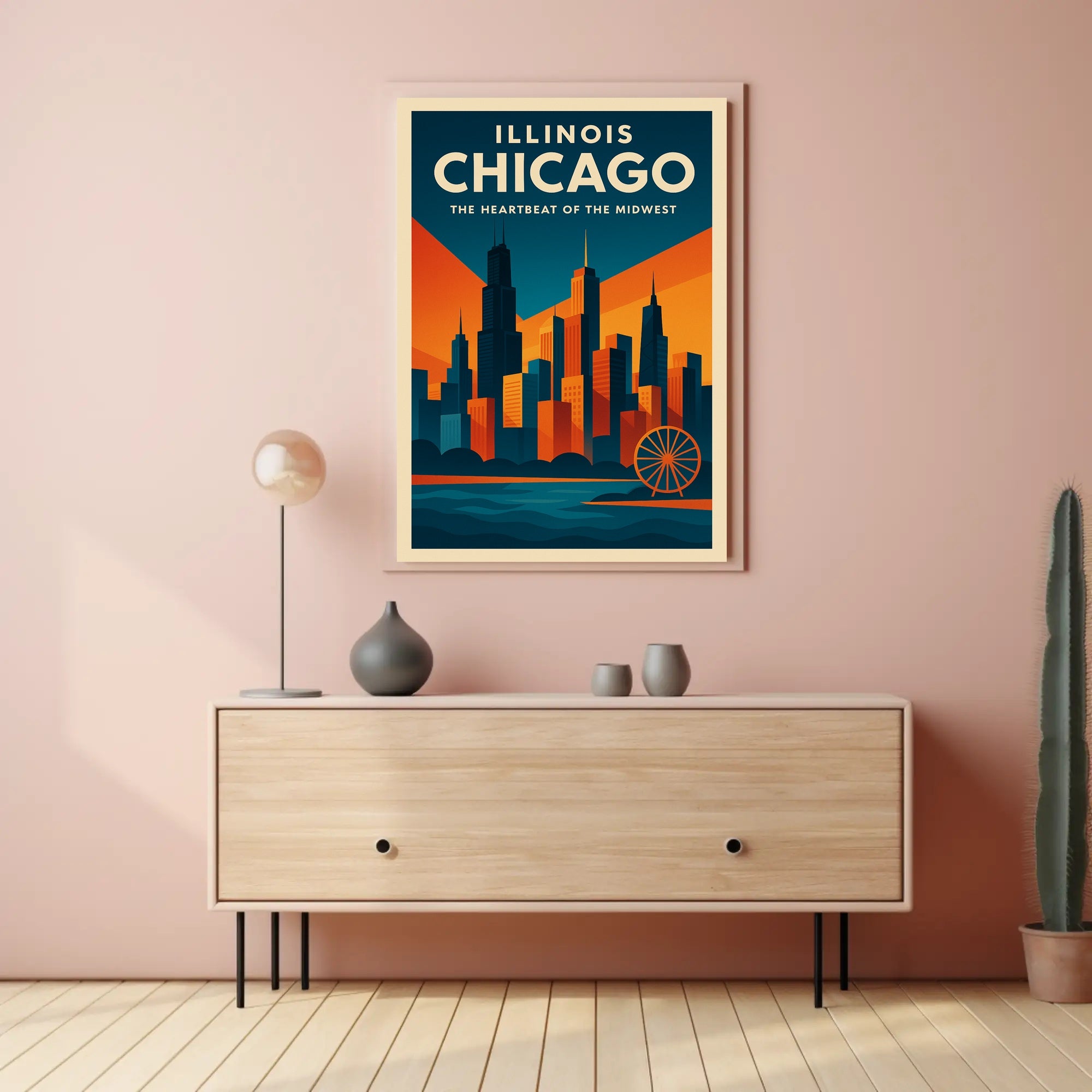 Chicago The Heartbeat of the Midwest Poster PosterGoat