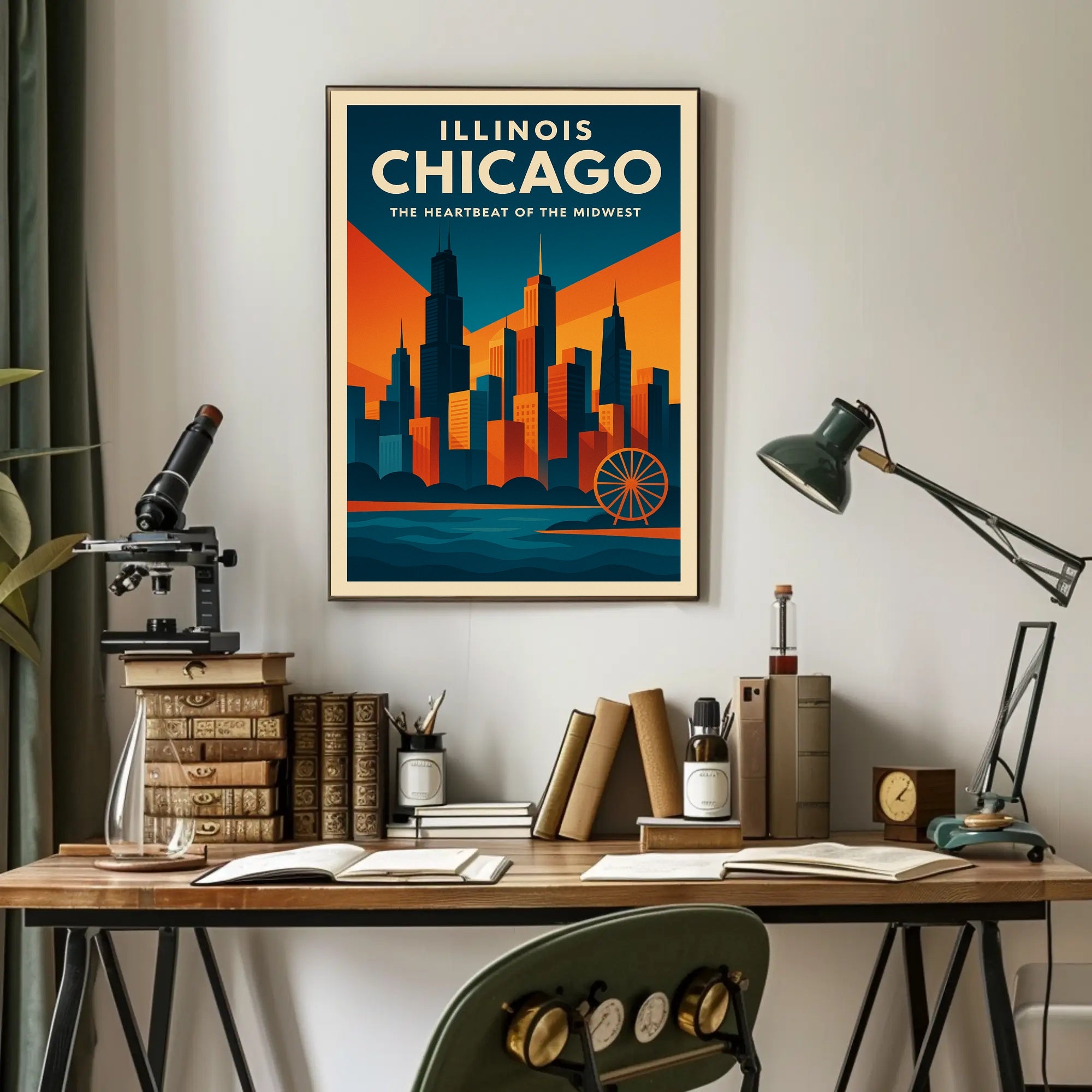 Chicago The Heartbeat of the Midwest Poster PosterGoat