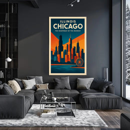 Chicago The Heartbeat of the Midwest Poster PosterGoat