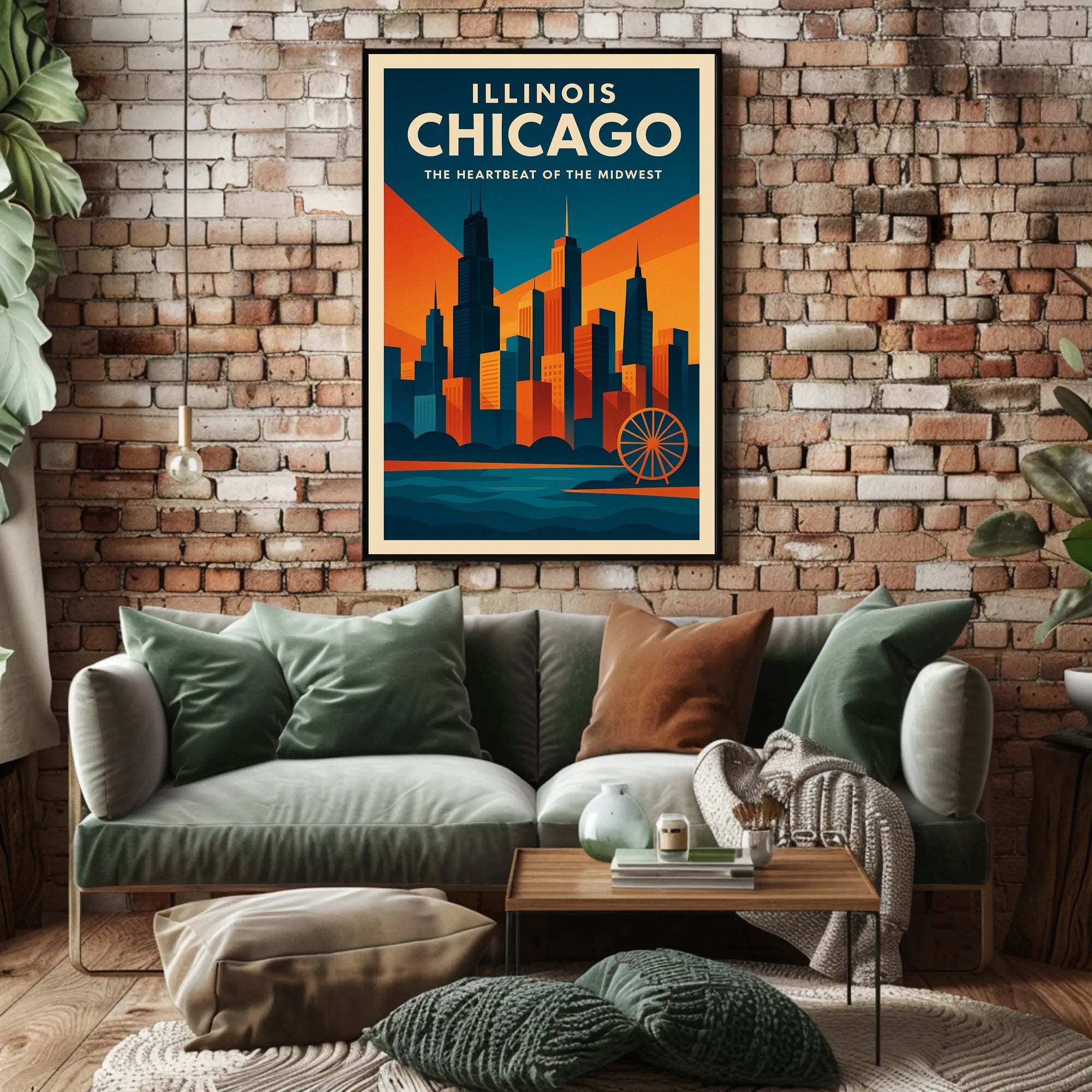 Chicago The Heartbeat of the Midwest Poster PosterGoat