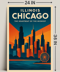 Chicago The Heartbeat of the Midwest Poster PosterGoat