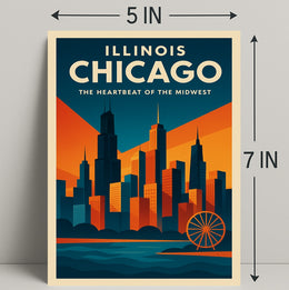 Chicago The Heartbeat of the Midwest Poster PosterGoat
