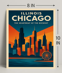 Chicago The Heartbeat of the Midwest Poster PosterGoat