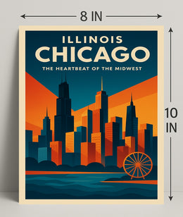 Chicago The Heartbeat of the Midwest Poster PosterGoat