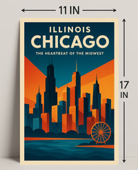Chicago The Heartbeat of the Midwest Poster PosterGoat