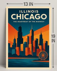 Chicago The Heartbeat of the Midwest Poster PosterGoat