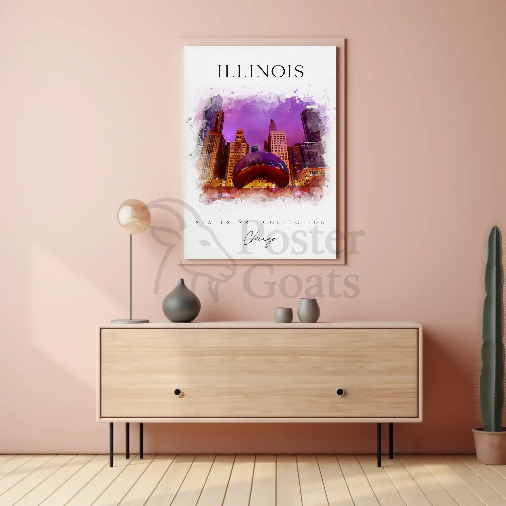 Chicago Urban Vibes Art Print Travel Poster PosterGoat