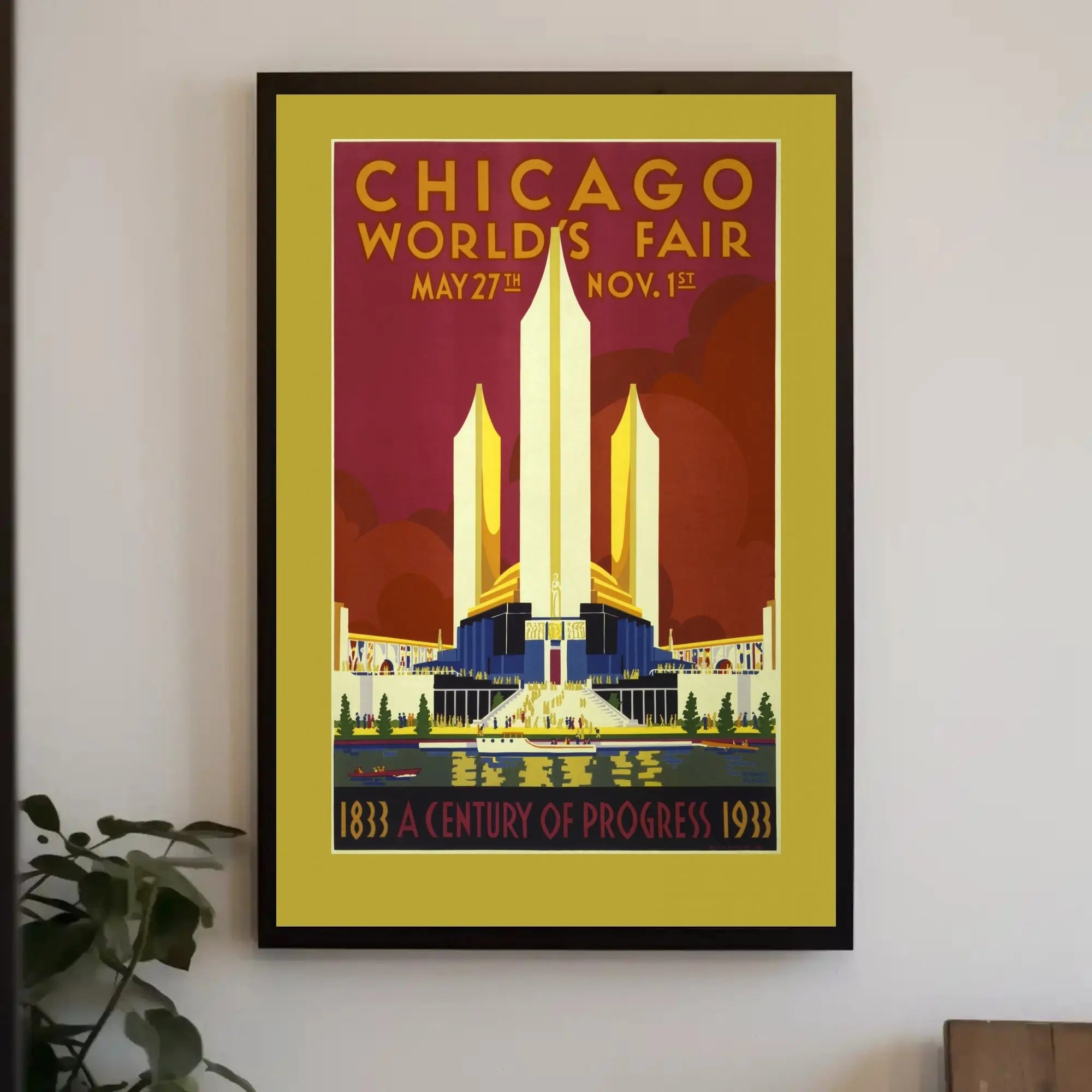 Chicago World's Fair 1933 Art Deco Travel Poster PosterGoat