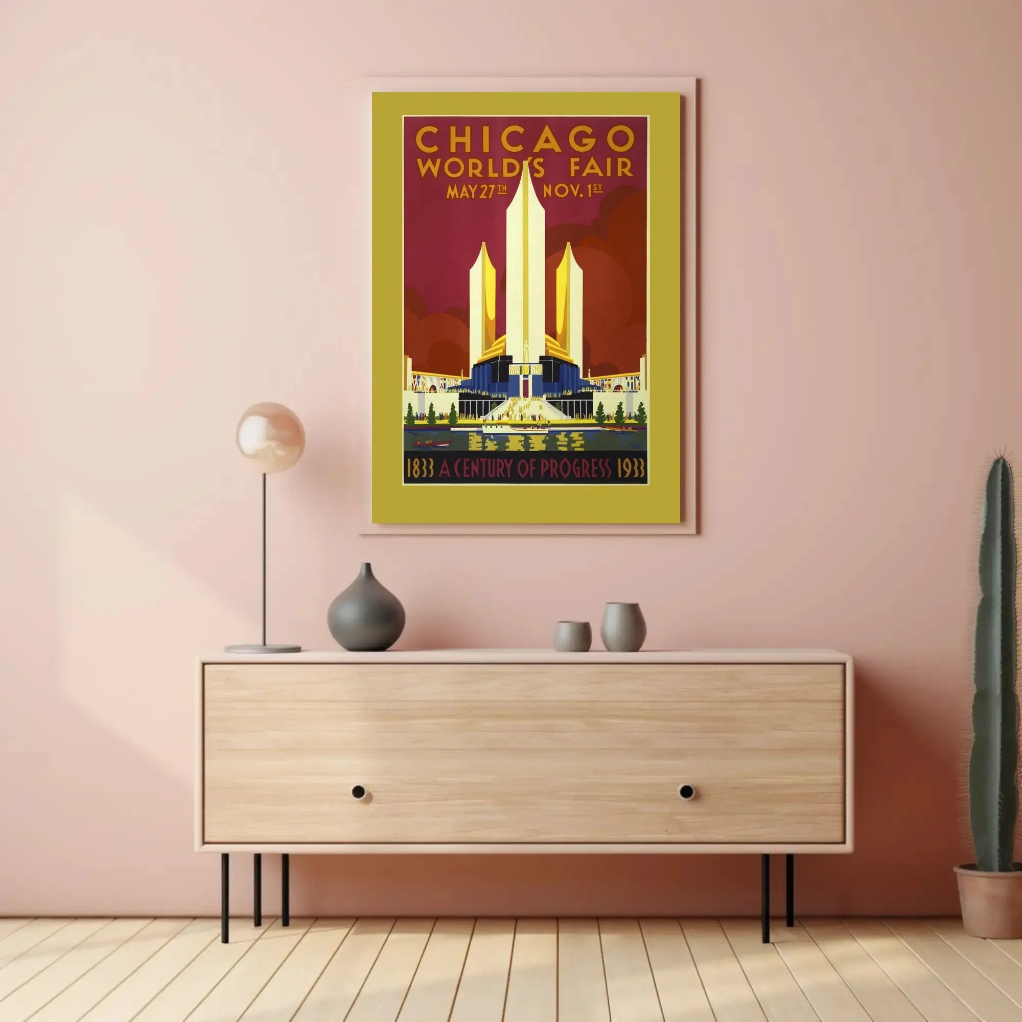 Chicago World's Fair 1933 Art Deco Travel Poster PosterGoat