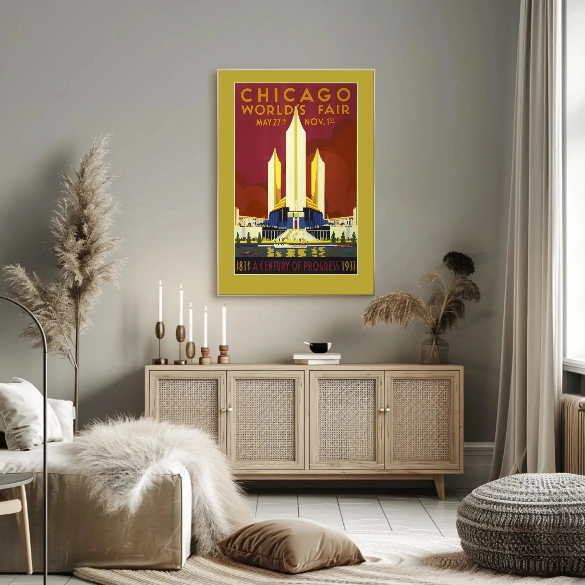 Chicago World's Fair 1933 Art Deco Travel Poster PosterGoat