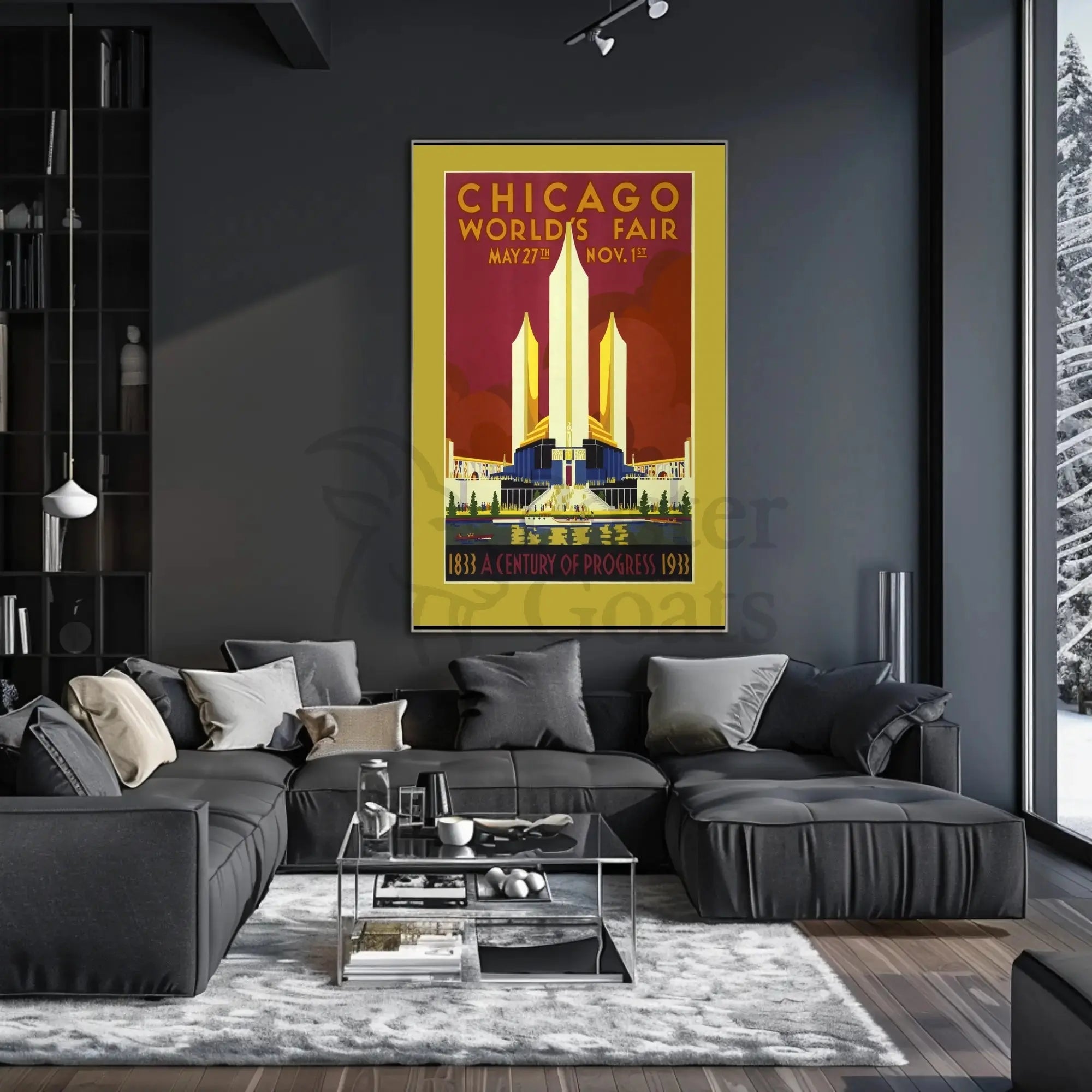 Chicago World's Fair 1933 Art Deco Travel Poster PosterGoat