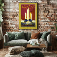 Chicago World's Fair 1933 Art Deco Travel Poster PosterGoat
