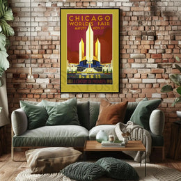 Chicago World's Fair 1933 Art Deco Travel Poster PosterGoat