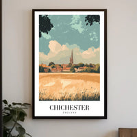 Chichester Landscape Vintage Travel Poster PosterGoat
