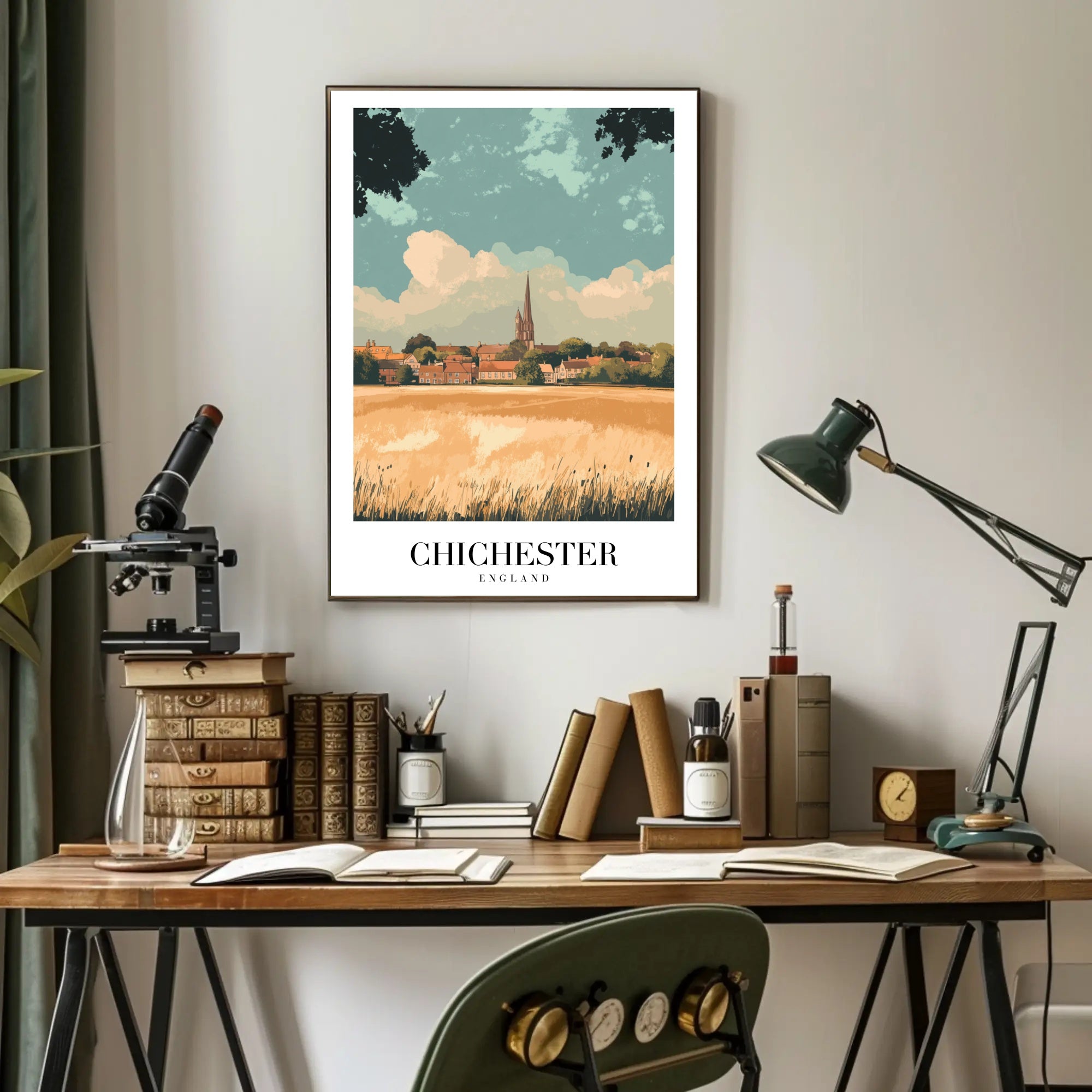 Chichester Landscape Vintage Travel Poster PosterGoat