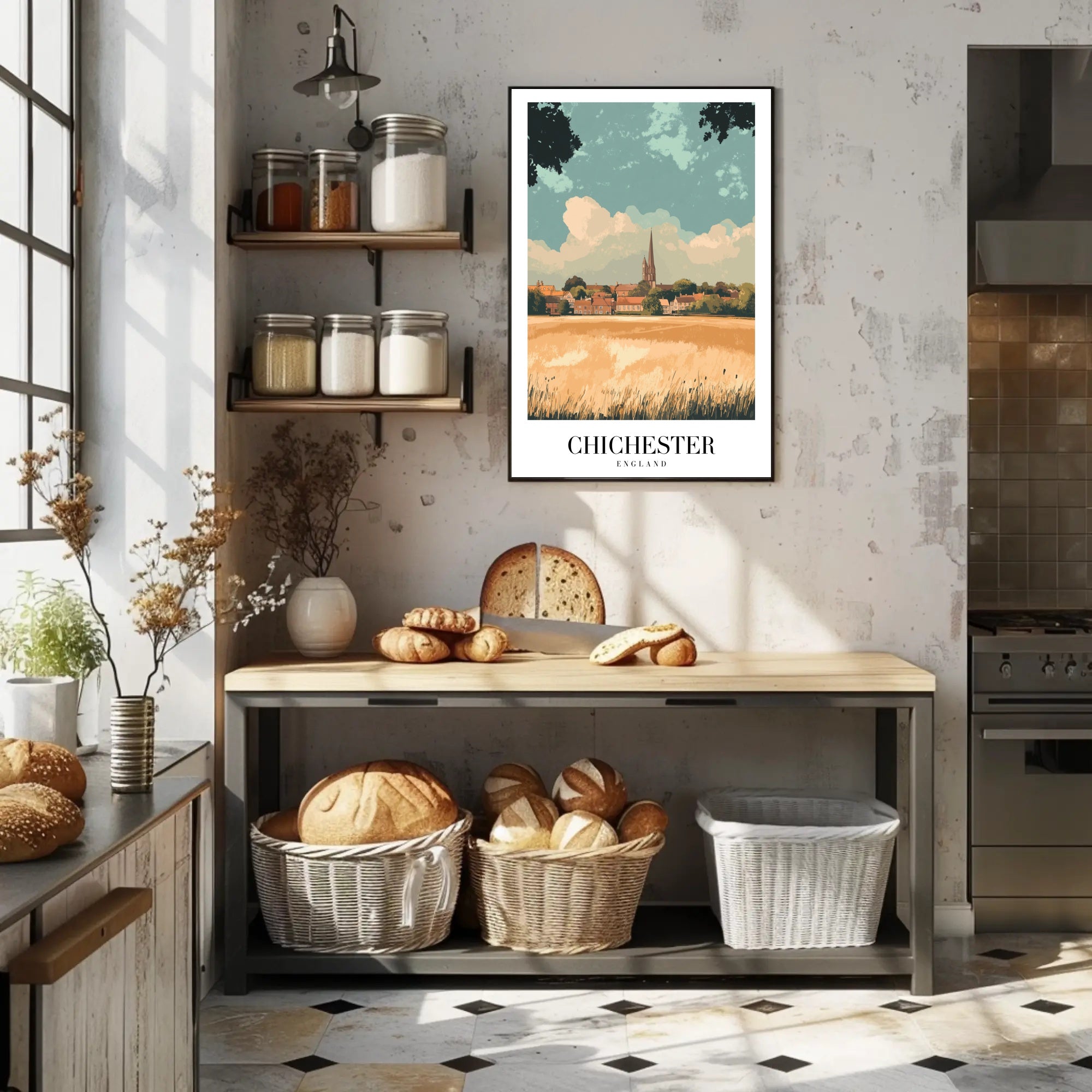 Chichester Landscape Vintage Travel Poster PosterGoat
